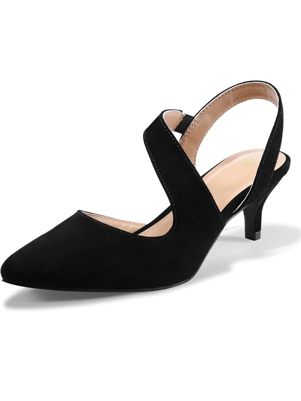 Pointed Toe Slingback Kitten Heels 2” – Faux Suede